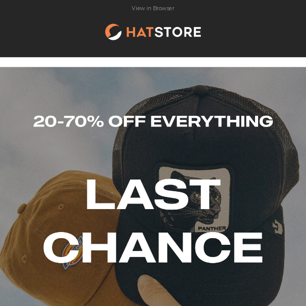 Last chance - 20-70% off everything! 💰