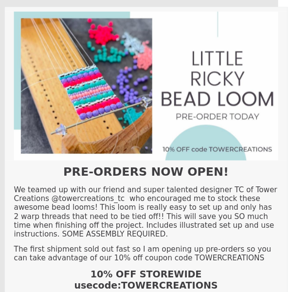 Little Ricky Bead Loom - Capital City Beads