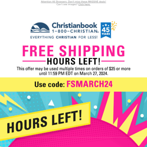 Just Hours Left! Free Shipping + Inventory BLOWOUT (Up to 95% Off)