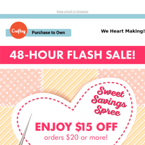 FLASH SALE | $15 Off $20 Starts NOW