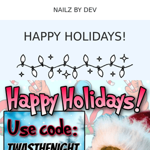 HAPPY HOLIDAYS! SAVE 20% OFF EVERYTHING =)