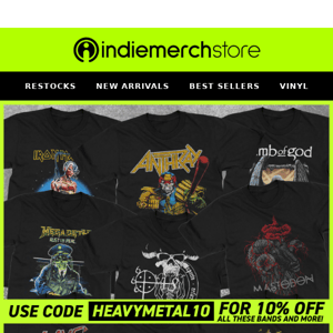 10% off Slayer/Iron Maiden/Anthrax