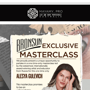 Meet Alesya Gulevich for Bronsun Masterclass Training✍️