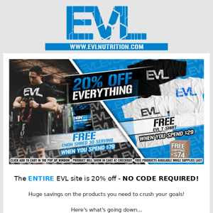 👉 20% OFF SITEWIDE! FREE ENGN Shred & Shirt @ $79!