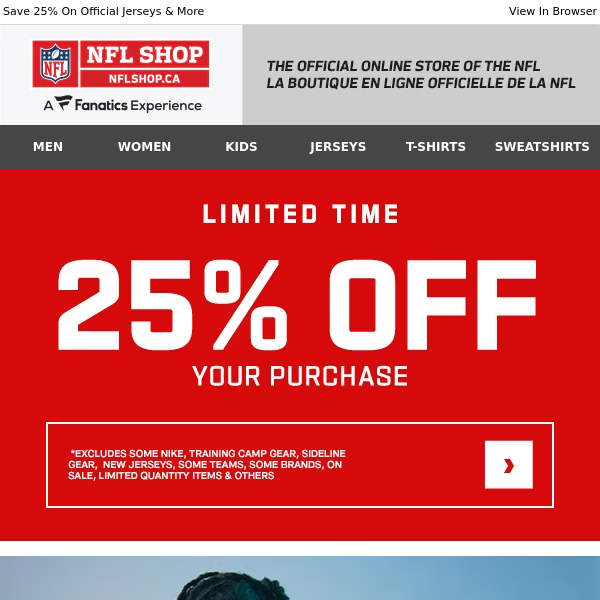 Always Ready To Rep! 25% Off Going On Now - NFL Shop
