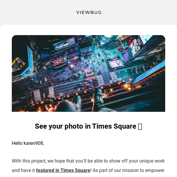 See your photo in Times Square!