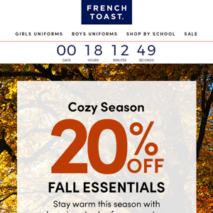 20% off every fall essential