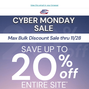 Cyber Monday - Save up to 20% Off!