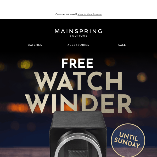 🎁 Free Watch Winder with any Automatic Watch - This Weekend Only!