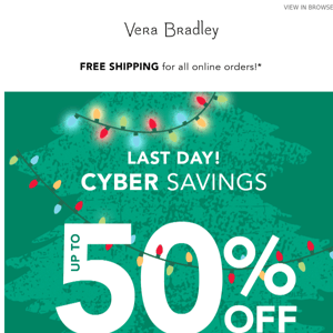 Up to 50% OFF ends today! So much merry. So little time.