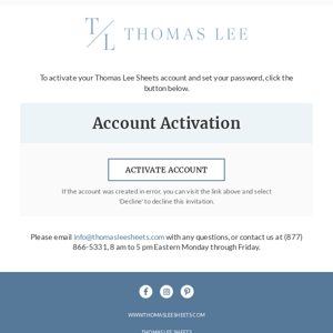 Thomas Lee Sheets account activation