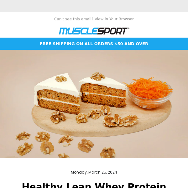 Healthy Lean Whey Protein Carrot Cake Recipe