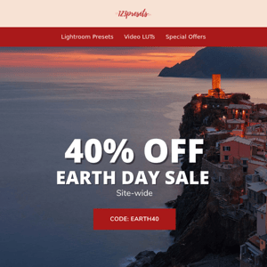 🌍 Don't Miss Our Earth Day Sale - 40% off Site-Wide