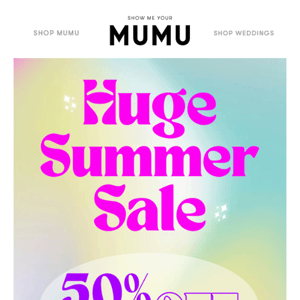 NOW 50% OFF! HUGE Summer Sale 🎉