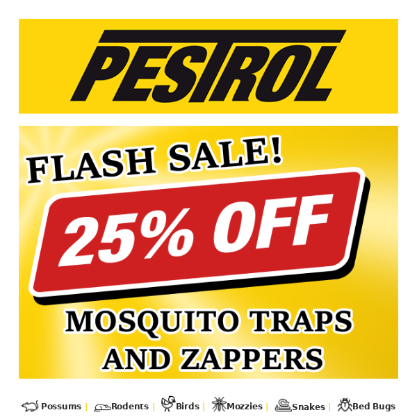 ⚡LAST CHANCE TO SAVE 25% ON MOSQUITO TRAPS AND ZAPPERS 🎉