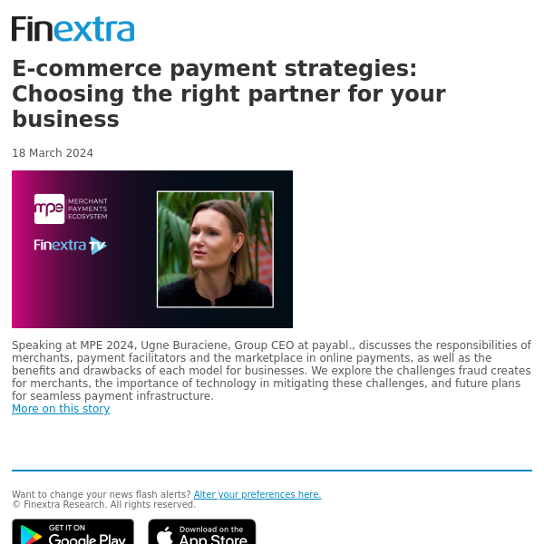 Finextra News Flash: E-commerce payment strategies: Choosing the right partner for your business