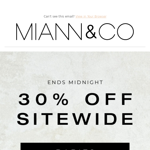 30% OFF ENDS MIDNIGHT