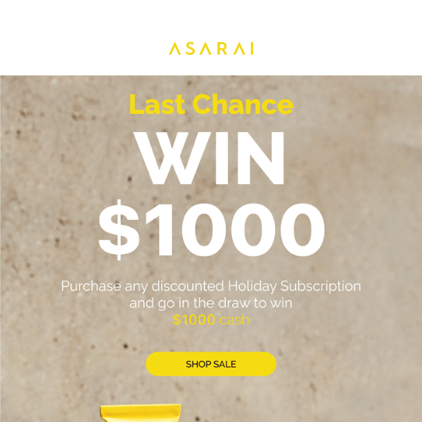 LAST CHANCE TO WIN $1000