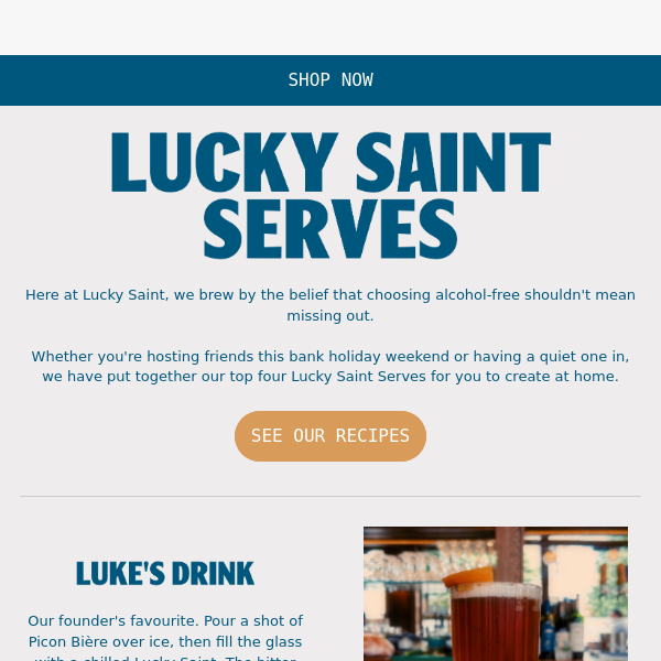 The Lucky Saint Cocktail List