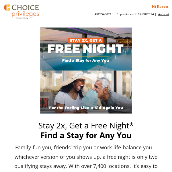 It’s Time To Get a Free Night!