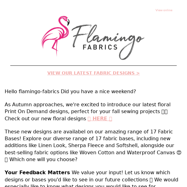 Flamingo Fabrics 🌸Fresh Floral Designs Now in Bloom🌸