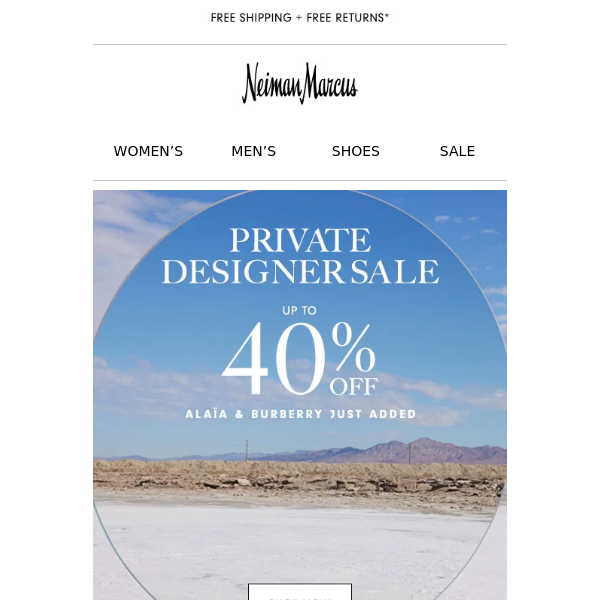 Save on Burberry & Alaïa during our Private Designer Sale