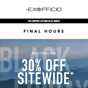 FINAL HOURS: 30% Off Sitewide + Up to 70% OFF sale