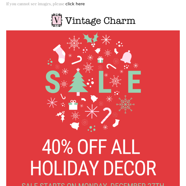 40% OFF all holiday decor