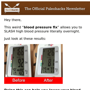 “Blood pressure fix” - from 166/92 to 126/81