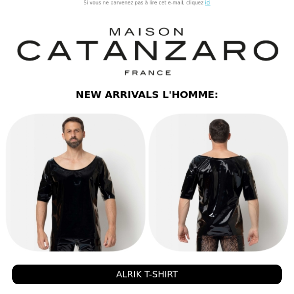 Alrik, black vinyl men trousers - Patrice Catanzaro Official Website