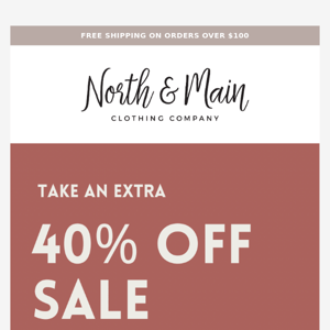 EXTRA 40% OFF SALE CLOTHING 🤩