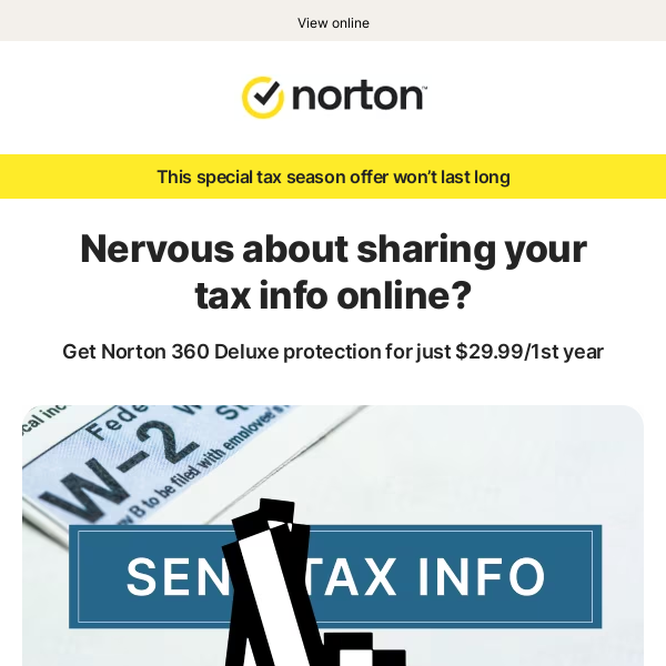 Save 75% this tax season with Norton 360 Deluxe