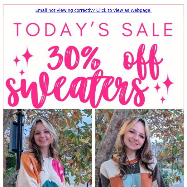 TUESDAY SALE😍 30% OFF Sweaters!