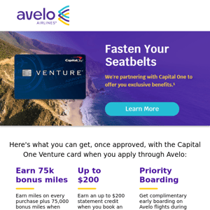 Are you ready to earn up to 75K bonus miles, Avelo credit, and priority boarding?