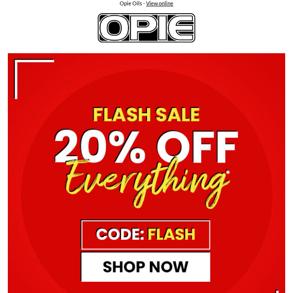 20% Off Flash Sale...