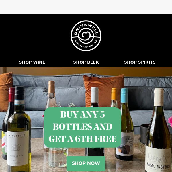 Buy 5 bottles of wine and get a 6th free!