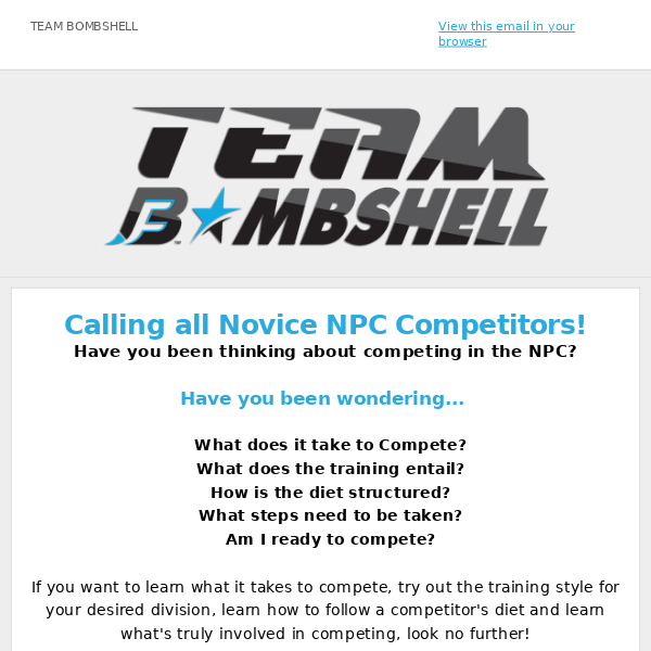 🏆 Calling all Novice NPC Competitors!