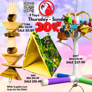 30% Off 3 Toys & Half Price Sale at Bonka Bird Toys! 🐦 Shop now!