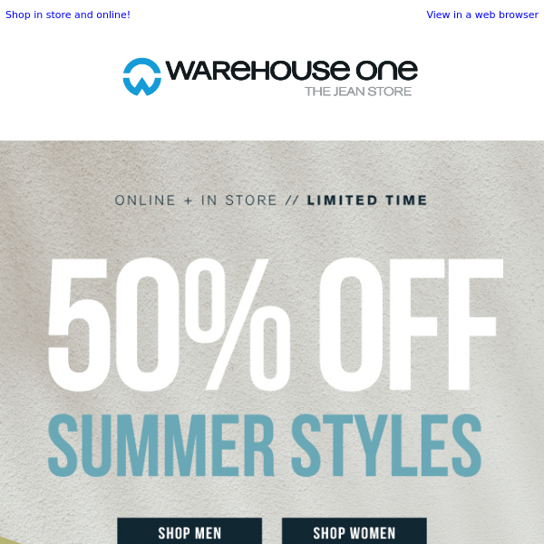 50% off Summer styles!