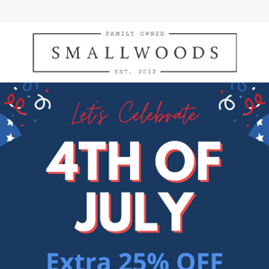 Extra 25% OFF 4th of July Sale (CODE INSIDE)