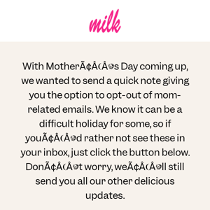 Not interested in getting Mother’s Day emails?