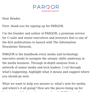 What you can expect from PARQOR