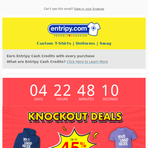 Last Chance to Get Knockout Savings - Up to 45% Off!