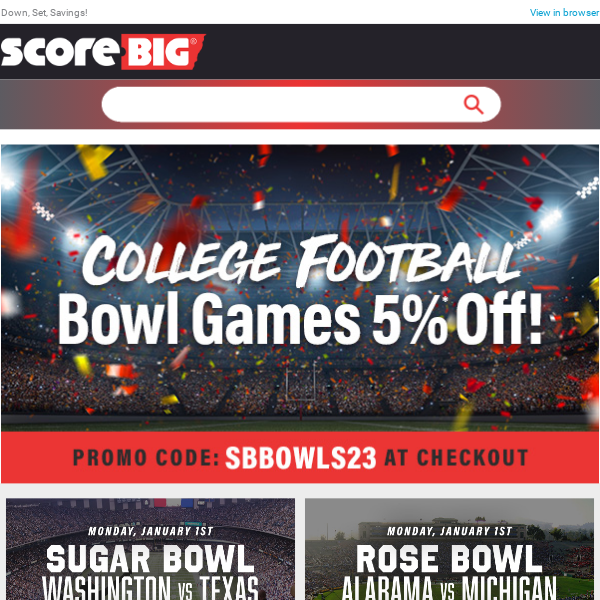 Enjoy Exclusive Savings On College Bowl Games Now!