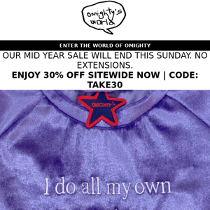 30% OFF SITEWIDE ENDS SOON