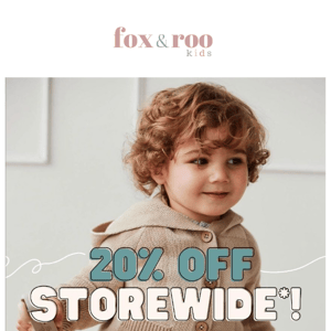 20% off everything baby and kids: Don't miss it! 🏃