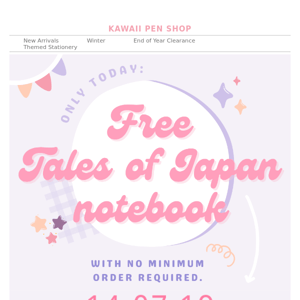 FREE TALES OF JAPAN NOTEBOOK 💖 | No minimum order required!