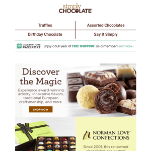 Explore gifts by some of our renowned chocolatiers.