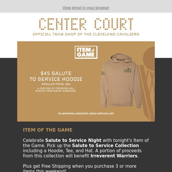 $45 Salute to Service Hoodie