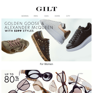 $399 Golden Goose & Alexander McQueen Styles | Up to 80% Off New Burberry to Versace Eyewear